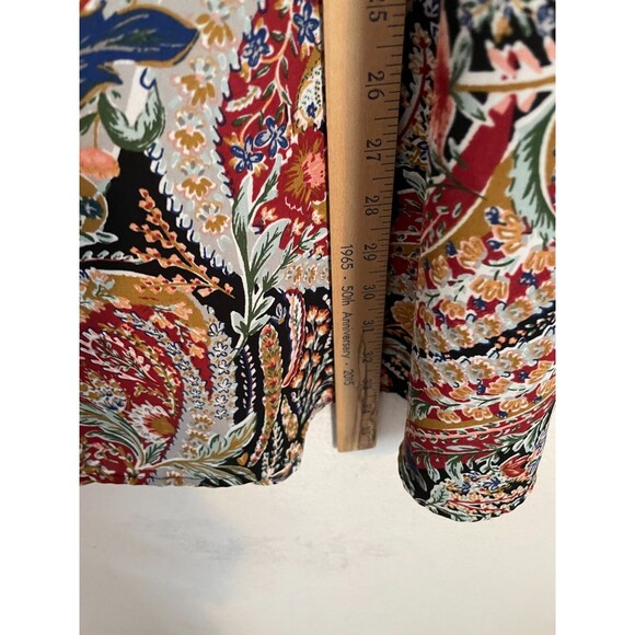 Vince Camuto Women’s Paisley Floral Midi Skirt Size XL Boho A-Line Elastic Waist - Picture 5 of 8